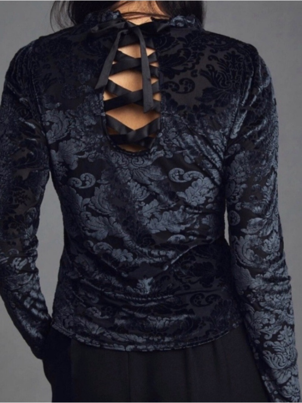 Anthropologie Sheer Burnout Velvet Blouse